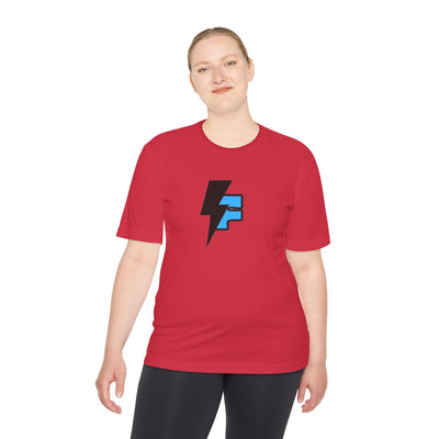 Dynamic Unisex Moisture Wicking Fyroz Bolt Tee – Bold Streetwear Lightning Logo Design, Fitness Shirt, Activewear, Graphic Tee, Sports Apparel, Gift for Athletes