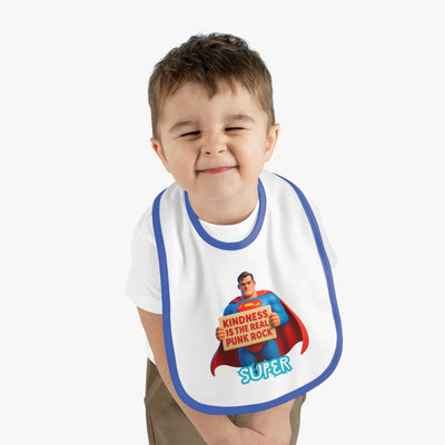 Superhero Kindness Baby Bib, Funny Baby Gift, Cute Infant Bib, Unique Baby Shower Present, Punk Rock Inspired Bib