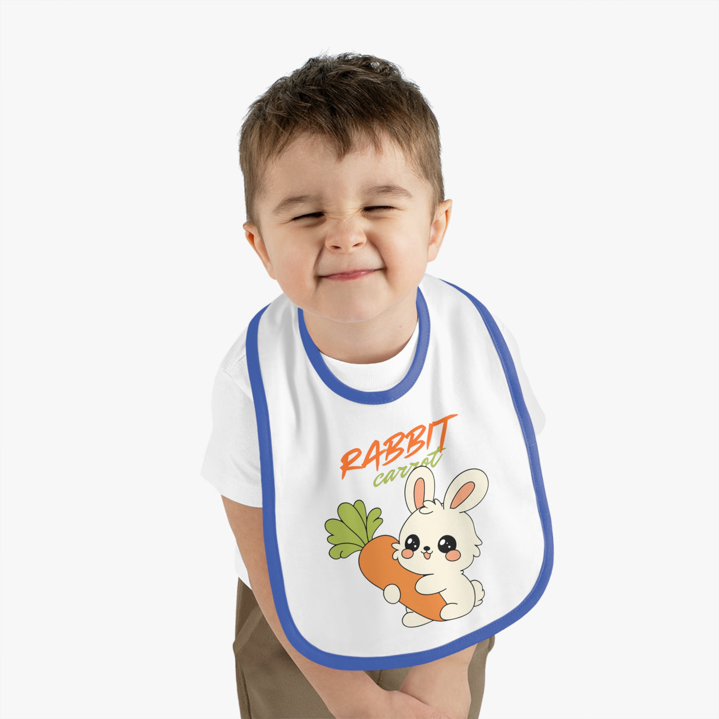 Cute Rabbit Jersey Bib for Babies – Funny Baby Feeding Bib, Baby Shower Gift, Toddler Accessories, Easter Gift, Spring Celebration
