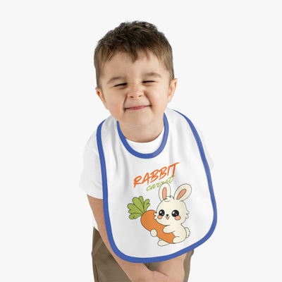 Cute Rabbit Jersey Bib for Babies – Funny Baby Feeding Bib, Baby Shower Gift, Toddler Accessories, Easter Gift, Spring Celebration