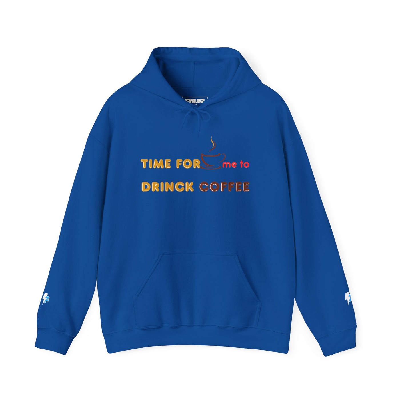 "It's Time to Drink Coffee" Printed Hoodie - Funny Line Design for Coffee Lovers, Unisex Casual Hoodie, Coffee Lover Gift, Classic Design Coffee Inspired Stylish Clothing