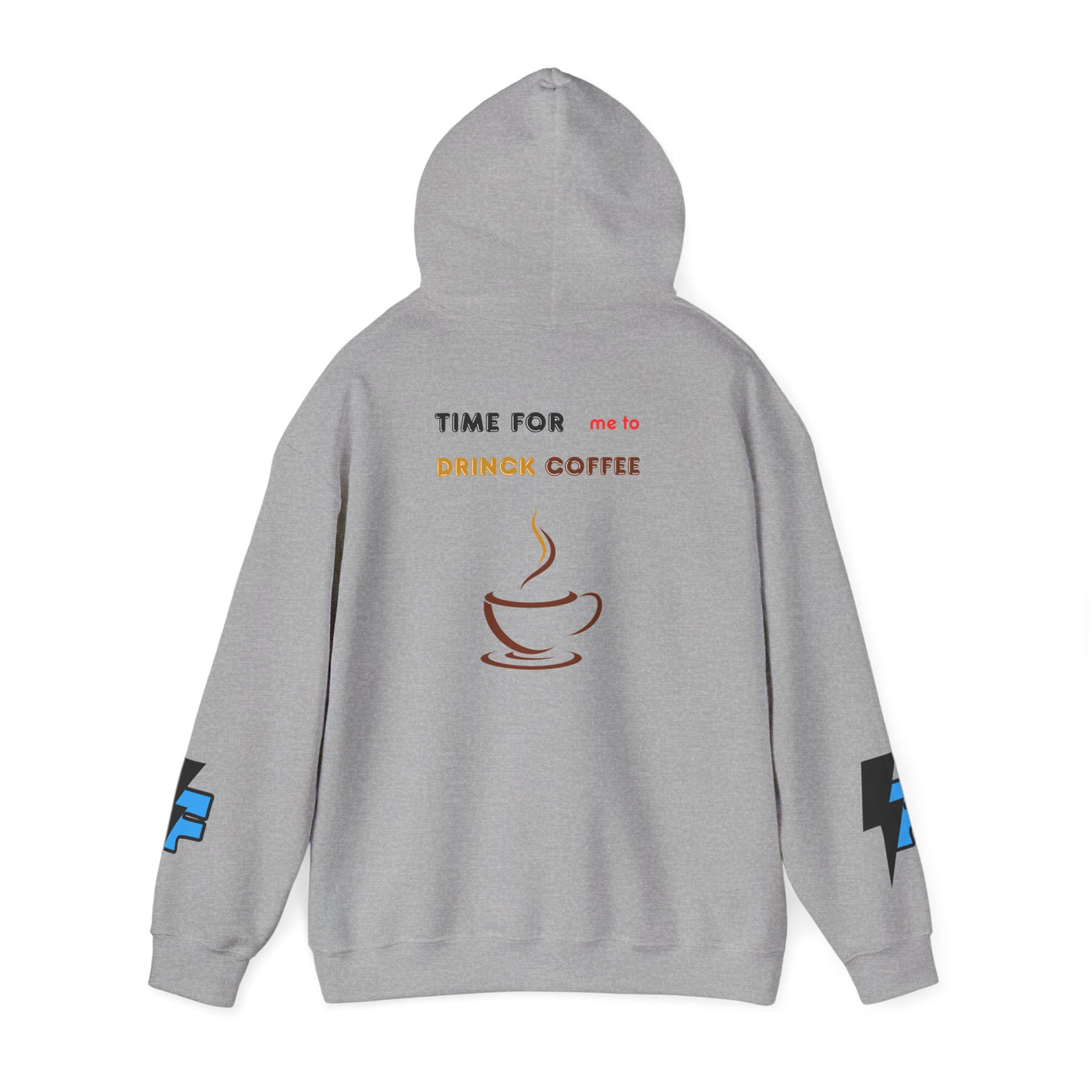 "It's Time to Drink Coffee" Printed Hoodie - Funny Line Design for Coffee Lovers, Unisex Casual T-Shirt, Coffee Lover Gift, Classic Design Coffee Inspired Stylish Clothing