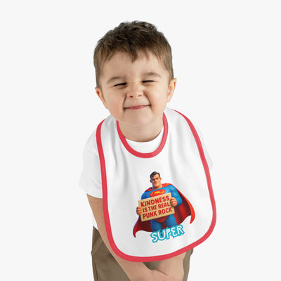 Superhero Kindness Baby Bib, Funny Baby Gift, Cute Infant Bib, Unique Baby Shower Present, Punk Rock Inspired Bib