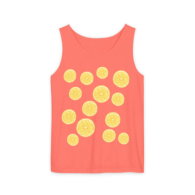 Lemon-Themed Unisex Tank Top, Summer Vibes, Beachwear, Casual Outfit, Gift for Lemon Lovers, Fruit Fashion(3)