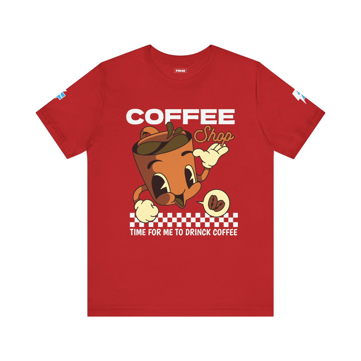 "It's Time to Drink Coffee" Printed T-Shirt - Funny Line Design for Coffee Lovers, Unisex Casual T-Shirt, Coffee Lover Gift, Classic Design Coffee Inspired Stylish Clothing