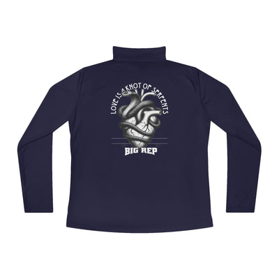 Stylish Ladies Quarter-Zip Pullover for Comfort & Style, Fitness Apparel, Casual Wear, Unique Gift, Stylish Outerwear, Perfect for All Big Rep – Bold Gym & Fitness Motivation Design (3)