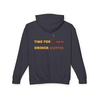 "It's Time to Drink Coffee" Printed Hoodie - Funny Line Design for Coffee Lovers, Unisex Casual Hoodie, Coffee Lover Gift, Classic Design Coffee Inspired Stylish Clothing