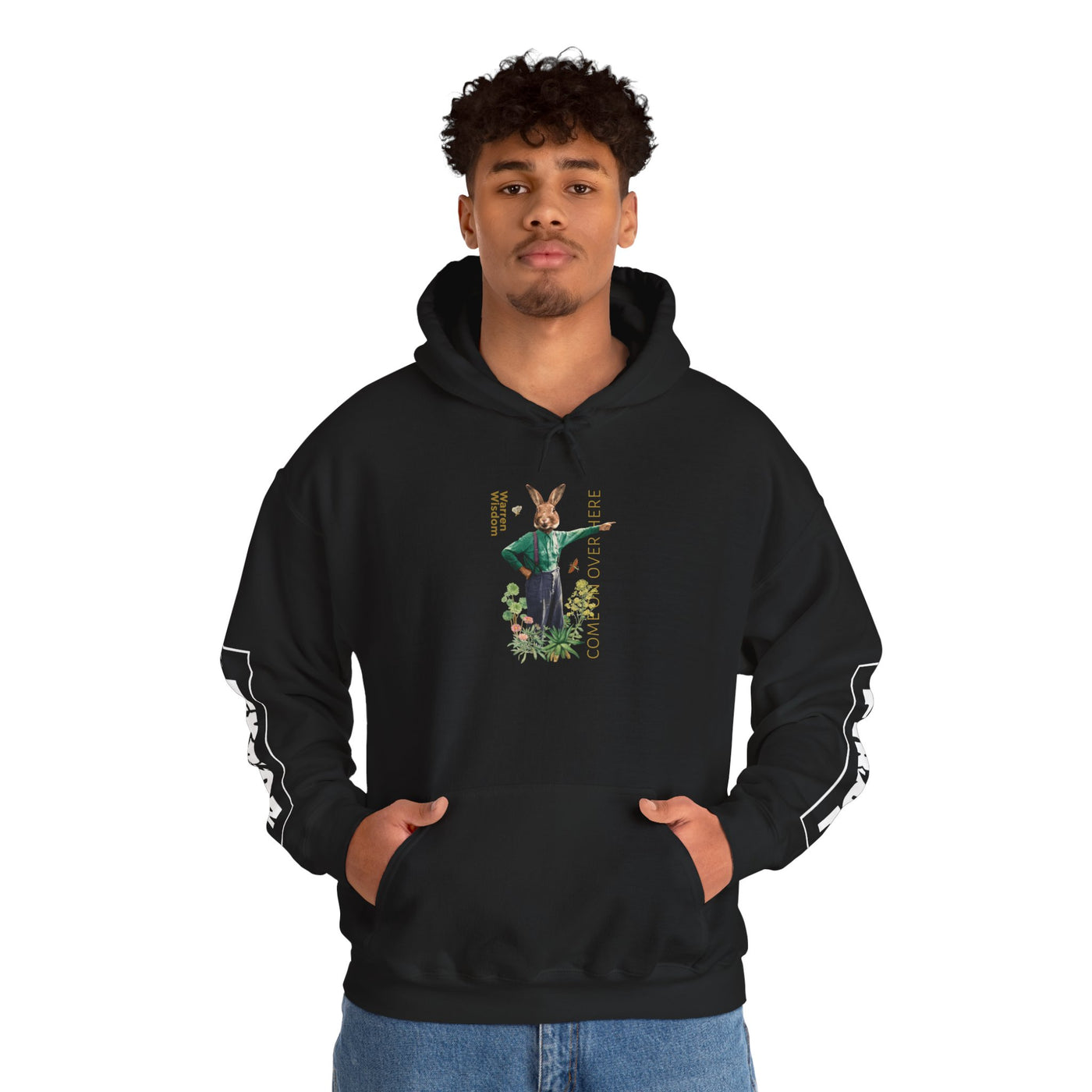 Hoodie, Untamed Rabbit – Wild & Playful Bunny Aesthetic Design Animal Tee, Unisex Cartoon Shirt, Eco-Friendly Fashion, Gift for Nature Lovers, Boho Style Wear