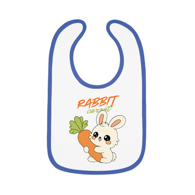 Cute Rabbit Jersey Bib for Babies – Funny Baby Feeding Bib, Baby Shower Gift, Toddler Accessories, Easter Gift, Spring Celebration