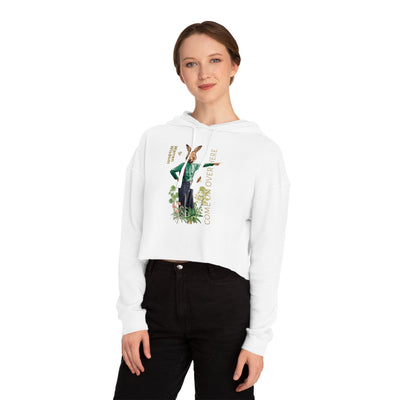 Cropped Hooded Sweatshirt with Playful Rabbit Design,Untamed Rabbit – Wild & Playful Bunny Aesthetic Design Animal Tee, Unisex Cartoon Shirt, Eco-Friendly Fashion, Gift for Nature Lovers, Boho Style Wear