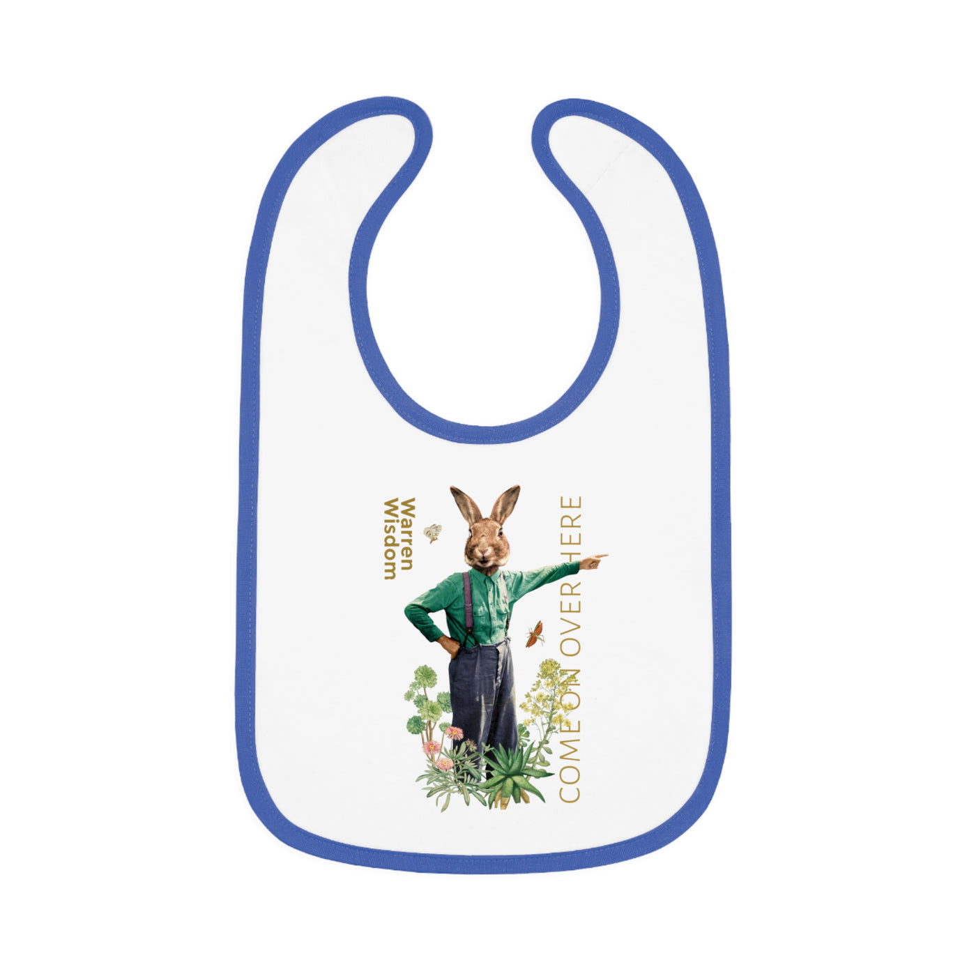Whimsical Bunny Baby Bib, Cute Infant Feeding Bib, Easter Gift for Baby, Unique Baby Shower Bib, Fun Baby Accessories