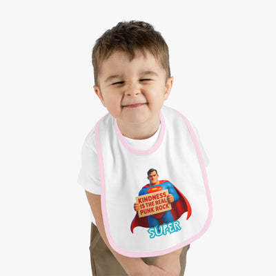Superhero Kindness Baby Bib, Funny Baby Gift, Cute Infant Bib, Unique Baby Shower Present, Punk Rock Inspired Bib