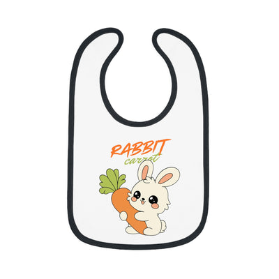 Cute Rabbit Jersey Bib for Babies – Funny Baby Feeding Bib, Baby Shower Gift, Toddler Accessories, Easter Gift, Spring Celebration