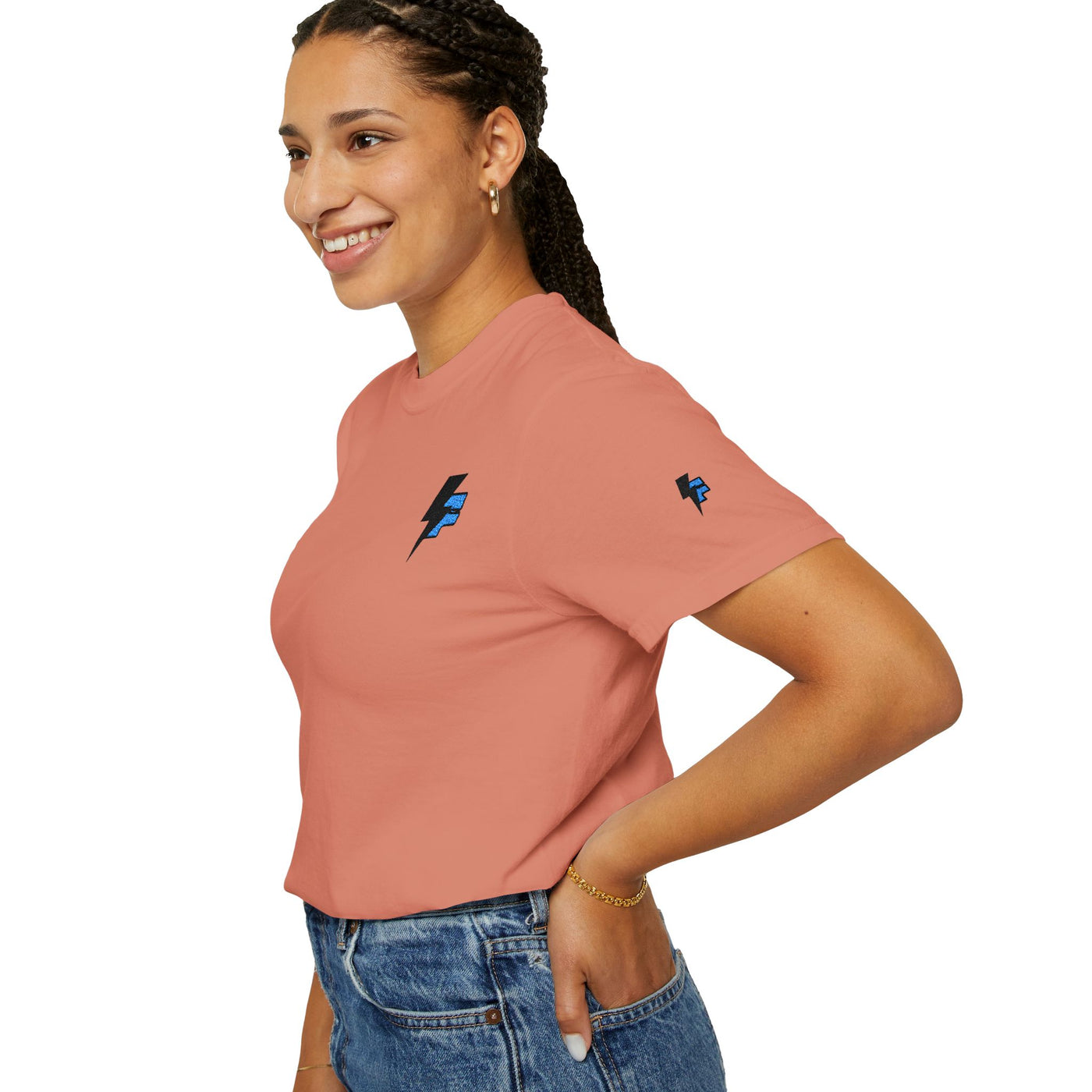 Dynamic Unisex Moisture Wicking Fyroz Bolt Tee – Bold Streetwear Lightning Logo Design, Fitness Shirt, Activewear, Graphic Tee, Sports Apparel, Gift for Athletes