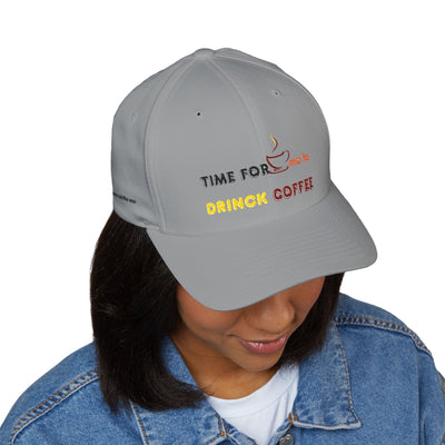 "It's Time to Drink Coffee" Printed cap - Funny Line Design for Coffee Lovers, Unisex Casual cap, Coffee Lover Gift, Classic Design Coffee Inspired Stylish Clothing