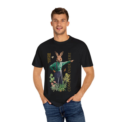 T-Shirt, Untamed Rabbit – Wild & Playful Bunny Aesthetic Design Animal Tee, Unisex Cartoon Shirt, Eco-Friendly Fashion, Gift for Nature Lovers, Boho Style Wear