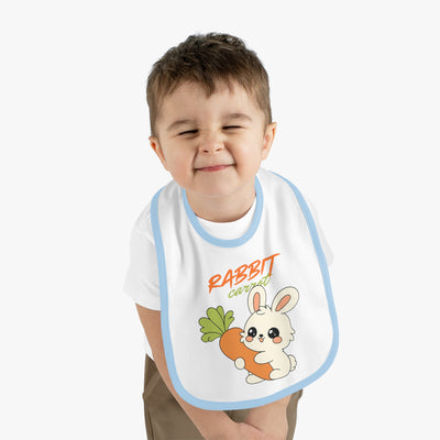 Cute Rabbit Jersey Bib for Babies – Funny Baby Feeding Bib, Baby Shower Gift, Toddler Accessories, Easter Gift, Spring Celebration