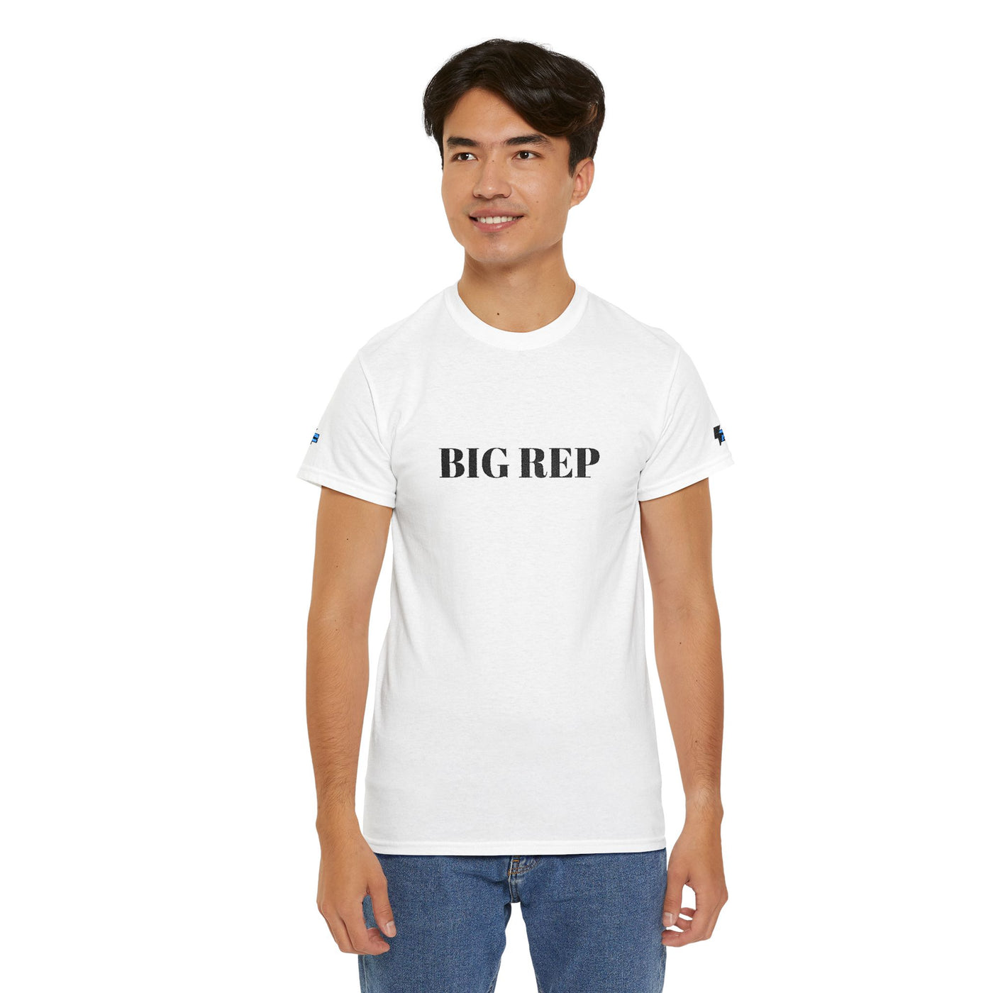 Unisex Heavy Cotton Tee - Big Rep Statement Tee, Casual Wear, Gift for Him/Her, Streetwear, Everyday Comfort