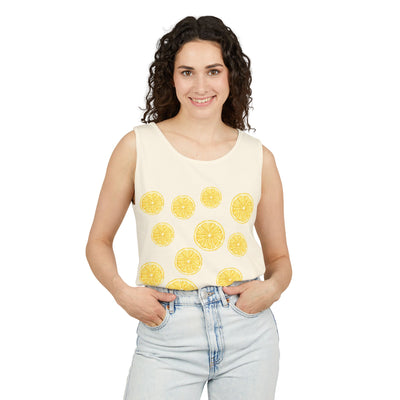Lemon-Themed Unisex Tank Top, Summer Vibes, Beachwear, Casual Outfit, Gift for Lemon Lovers, Fruit Fashion(3)