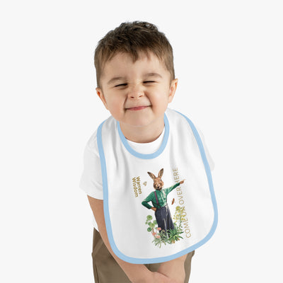 Whimsical Bunny Baby Bib, Cute Infant Feeding Bib, Easter Gift for Baby, Unique Baby Shower Bib, Fun Baby Accessories