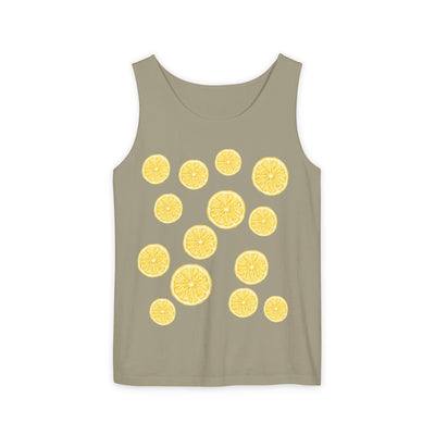 Lemon-Themed Unisex Tank Top, Summer Vibes, Beachwear, Casual Outfit, Gift for Lemon Lovers, Fruit Fashion(3)