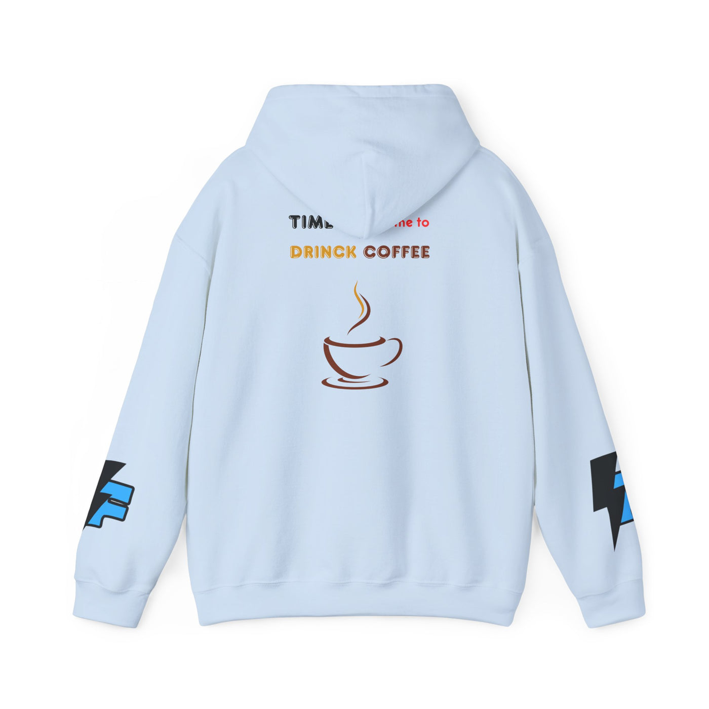 "It's Time to Drink Coffee" Printed Hoodie - Funny Line Design for Coffee Lovers, Unisex Casual T-Shirt, Coffee Lover Gift, Classic Design Coffee Inspired Stylish Clothing