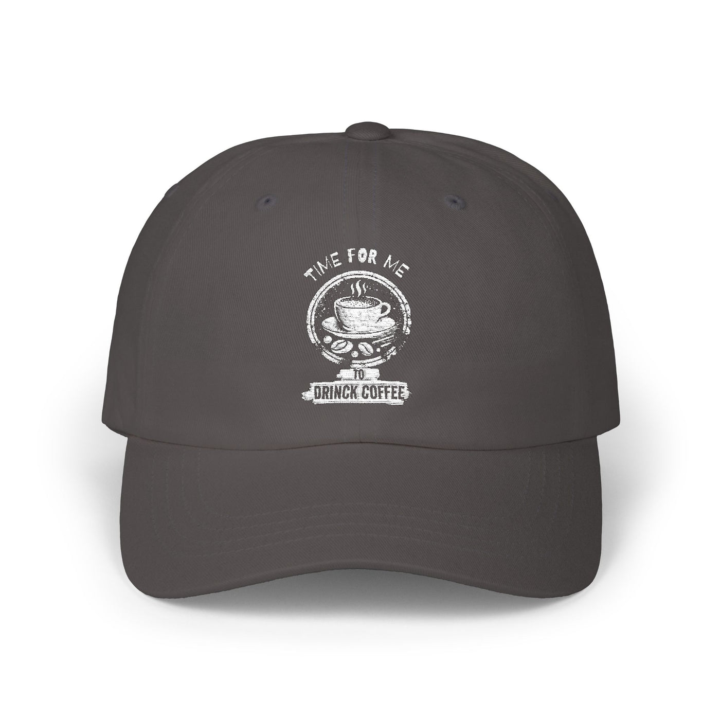 "It's Time to Drink Coffee" Printed cap - Funny Line Design for Coffee Lovers, Unisex Casual cap, Coffee Lover Gift, Classic Design Coffee Inspired Stylish Clothing