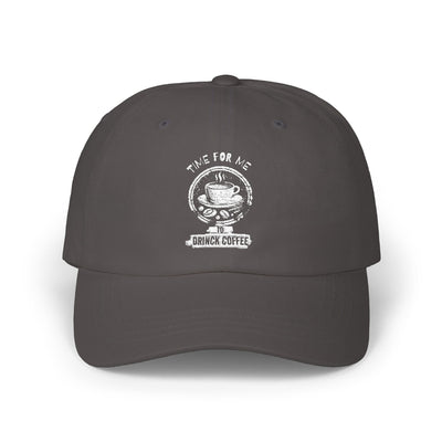 "It's Time to Drink Coffee" Printed cap - Funny Line Design for Coffee Lovers, Unisex Casual cap, Coffee Lover Gift, Classic Design Coffee Inspired Stylish Clothing