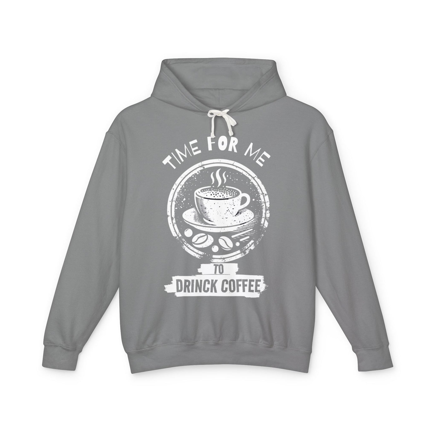 "It's Time to Drink Coffee" Printed Hoodie - Funny Line Design for Coffee Lovers, Unisex Casual Hoodie, Coffee Lover Gift, Classic Design Coffee Inspired Stylish Clothing