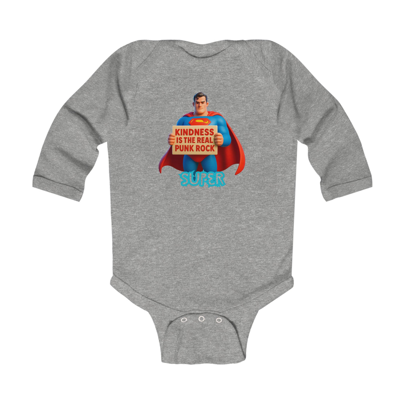 Super Kindness Infant Bodysuit, Cute Baby Gift, Punk Rock Baby Clothes, Newborn Outfit, Baby Shower Gift, Playful Toddler Wear