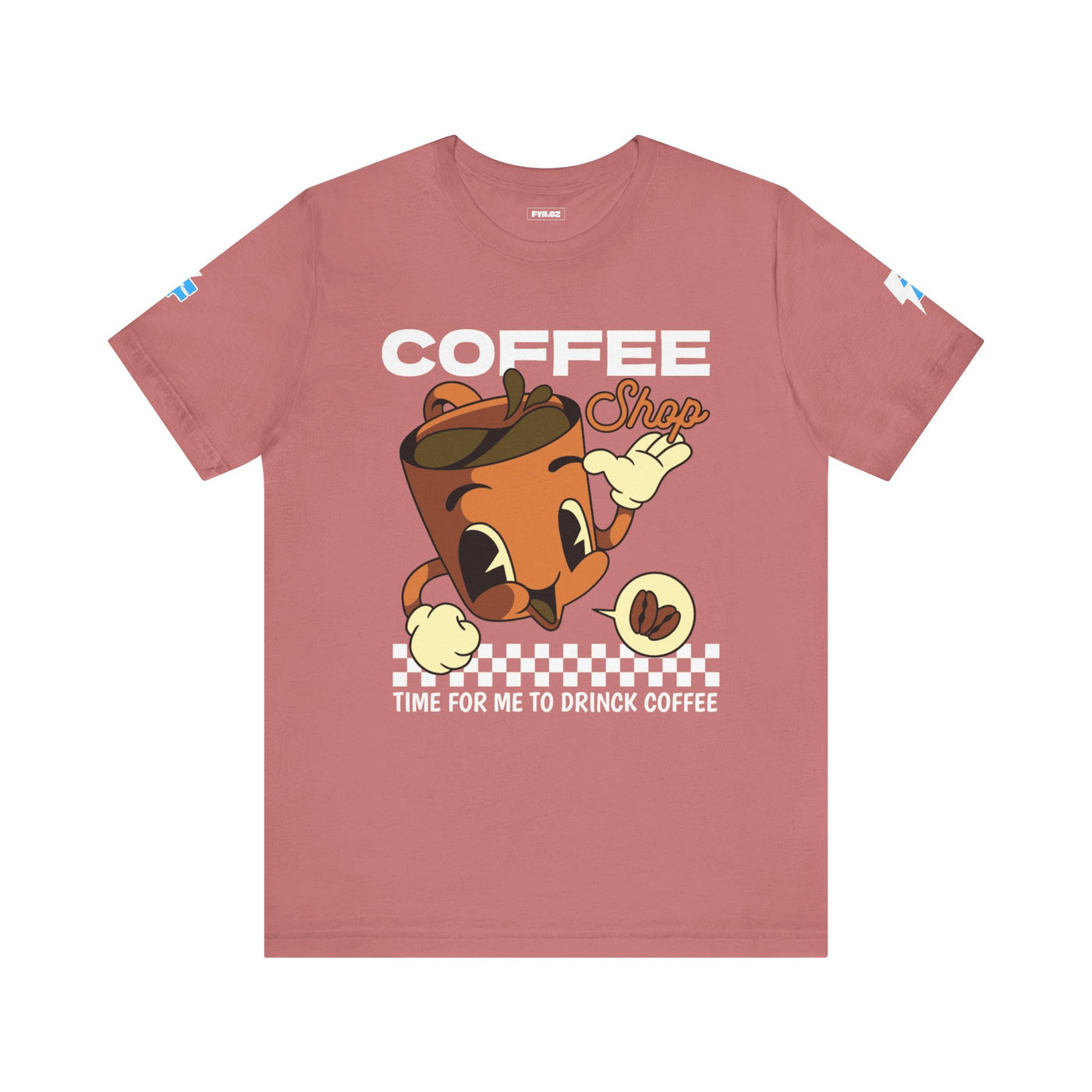 "It's Time to Drink Coffee" Printed T-Shirt - Funny Line Design for Coffee Lovers, Unisex Casual T-Shirt, Coffee Lover Gift, Classic Design Coffee Inspired Stylish Clothing