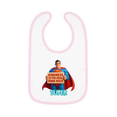 Superhero Kindness Baby Bib, Funny Baby Gift, Cute Infant Bib, Unique Baby Shower Present, Punk Rock Inspired Bib