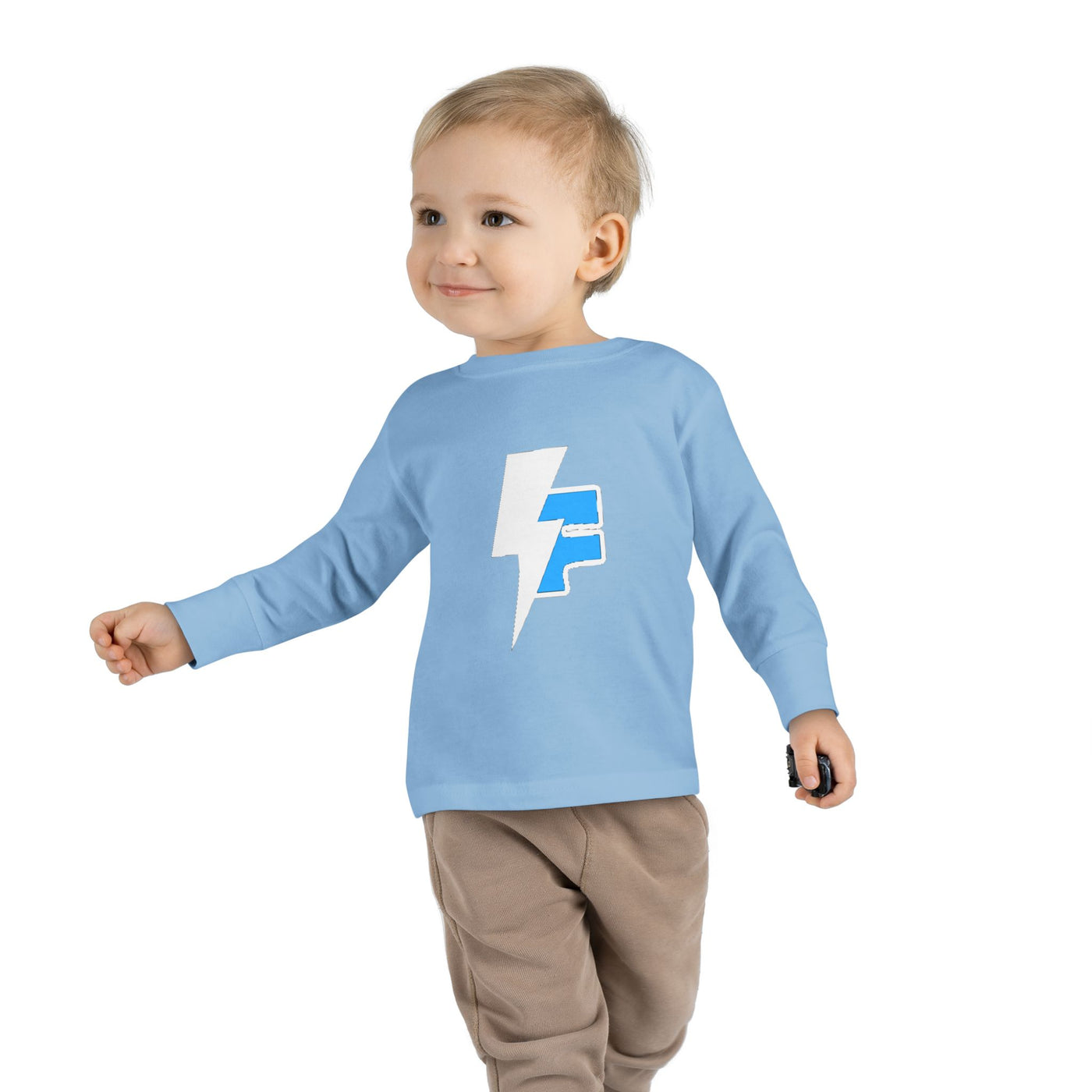 Lightning Bolt Toddler Long Sleeve Tee, Kids Graphic Top, Fun Playwear, Birthday Gift, Casual Toddler Outfit, Everyday Wear