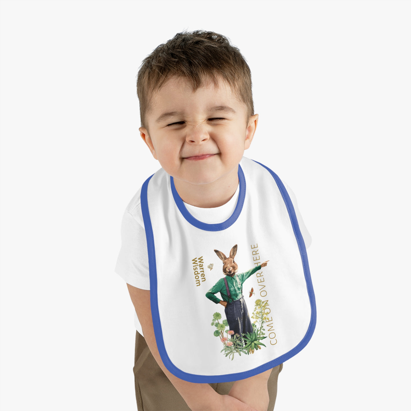 Whimsical Bunny Baby Bib, Cute Infant Feeding Bib, Easter Gift for Baby, Unique Baby Shower Bib, Fun Baby Accessories