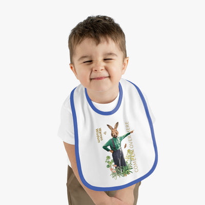 Whimsical Bunny Baby Bib, Cute Infant Feeding Bib, Easter Gift for Baby, Unique Baby Shower Bib, Fun Baby Accessories