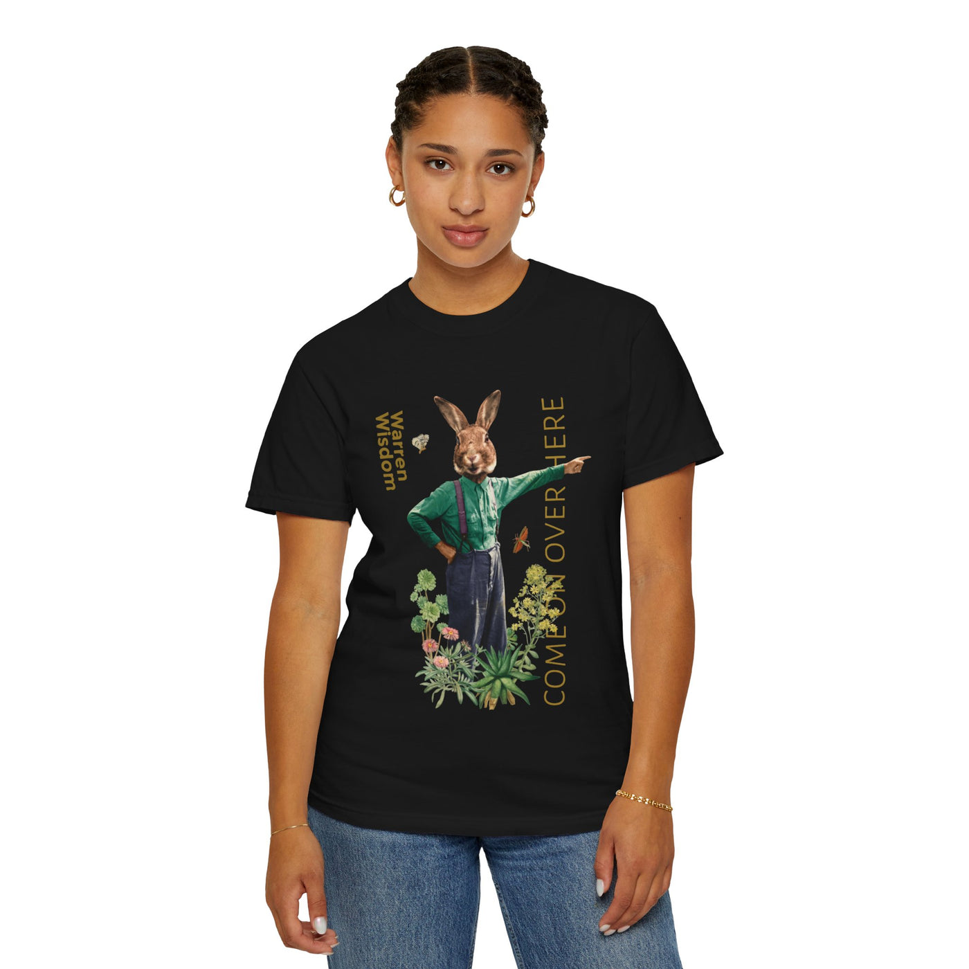T-Shirt, Untamed Rabbit – Wild & Playful Bunny Aesthetic Design Animal Tee, Unisex Cartoon Shirt, Eco-Friendly Fashion, Gift for Nature Lovers, Boho Style Wear
