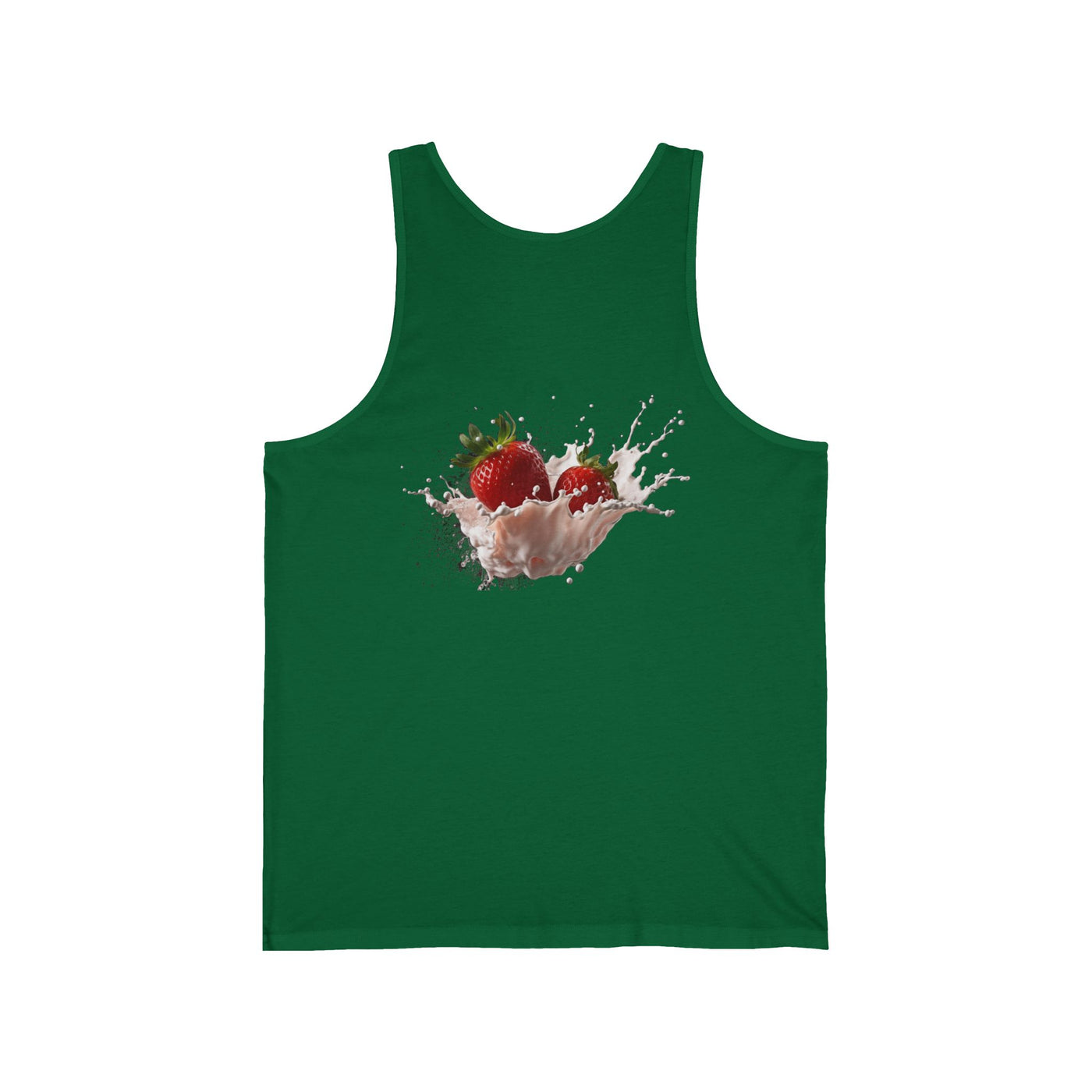 Strawberry Splash Tank, Fun Summer Apparel, Cute Unisex Jersey Tank, Beachwear, Festival Top, Gift for Strawberry Lovers(3)