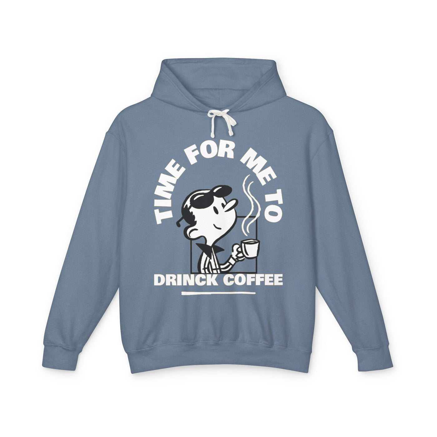 "It's Time to Drink Coffee" Printed Hoodie - Funny Line Design for Coffee Lovers, Unisex Casual Hoodie, Coffee Lover Gift, Classic Design Coffee Inspired Stylish Clothing