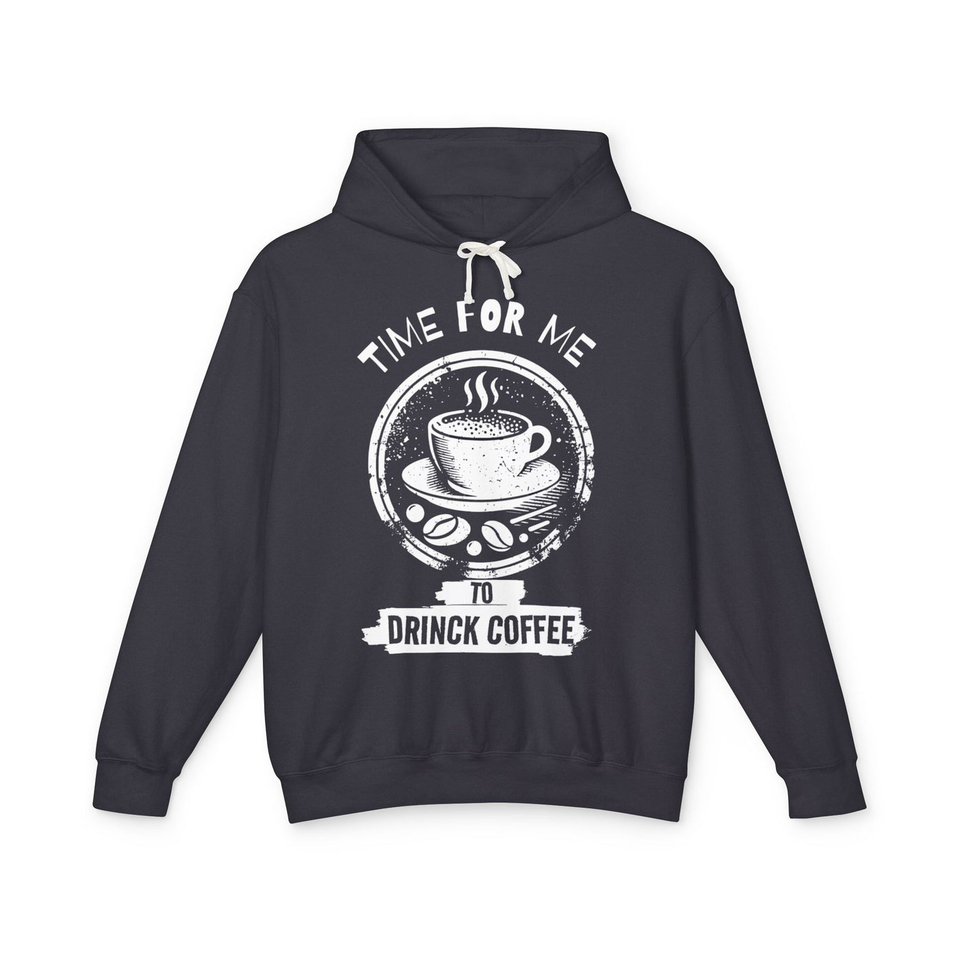"It's Time to Drink Coffee" Printed Hoodie - Funny Line Design for Coffee Lovers, Unisex Casual Hoodie, Coffee Lover Gift, Classic Design Coffee Inspired Stylish Clothing