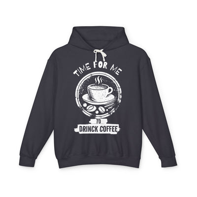 "It's Time to Drink Coffee" Printed Hoodie - Funny Line Design for Coffee Lovers, Unisex Casual Hoodie, Coffee Lover Gift, Classic Design Coffee Inspired Stylish Clothing
