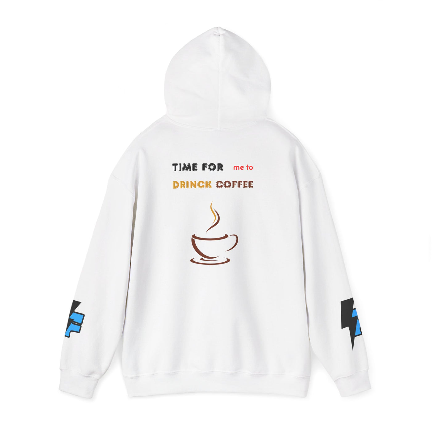 "It's Time to Drink Coffee" Printed Hoodie - Funny Line Design for Coffee Lovers, Unisex Casual T-Shirt, Coffee Lover Gift, Classic Design Coffee Inspired Stylish Clothing