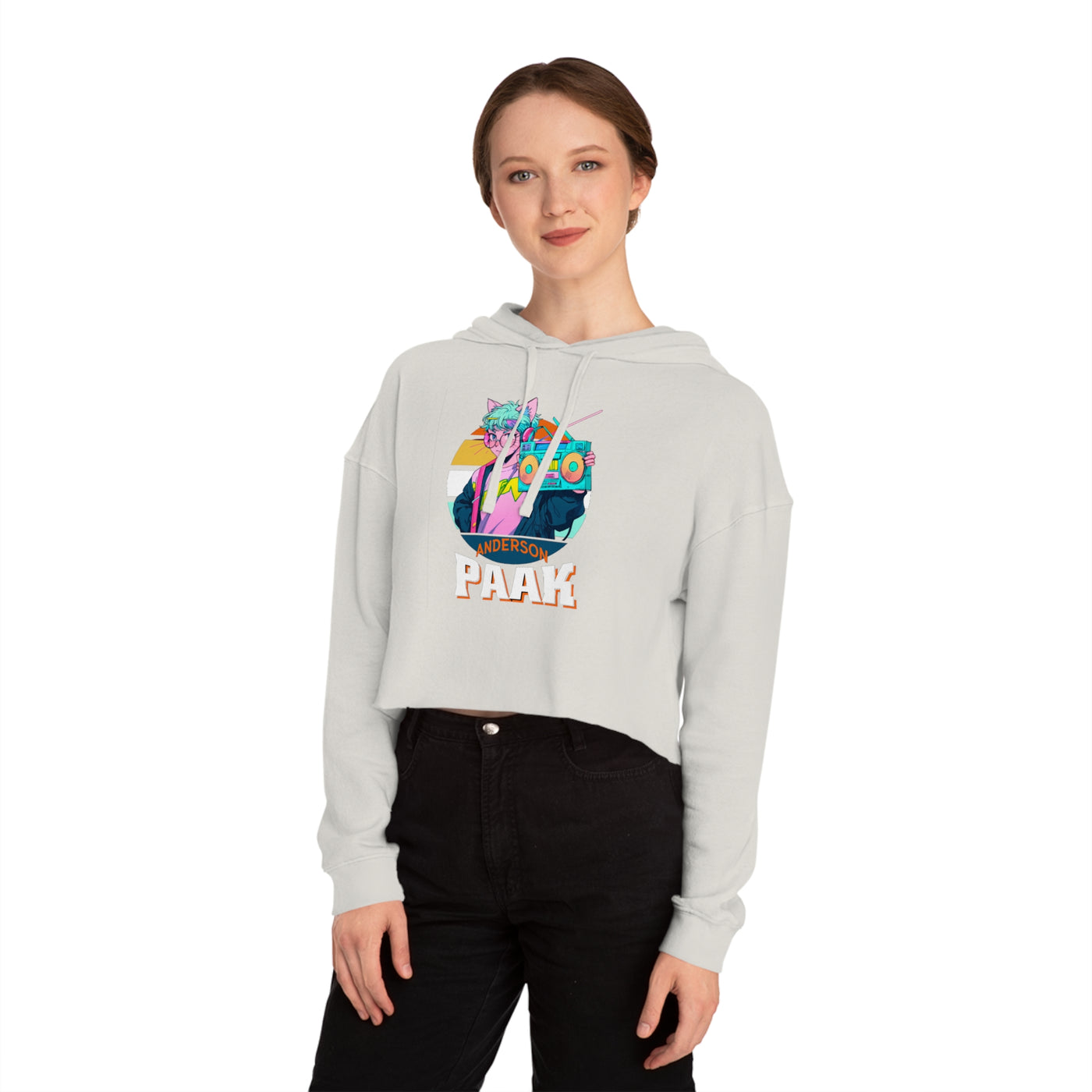 Music-Inspired Cropped Hoodie for Anderson .Paak Inspired Design – Funky Soul & Groove ArtFans, Casual Wear, Music Festival Outfit, Gift for Musicians, Punk Rock Style Hoodie