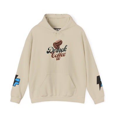 "It's Time to Drink Coffee" Printed Hoodie - Funny Line Design for Coffee Lovers, Unisex Casual T-Shirt, Coffee Lover Gift, Classic Design Coffee Inspired Stylish Clothing