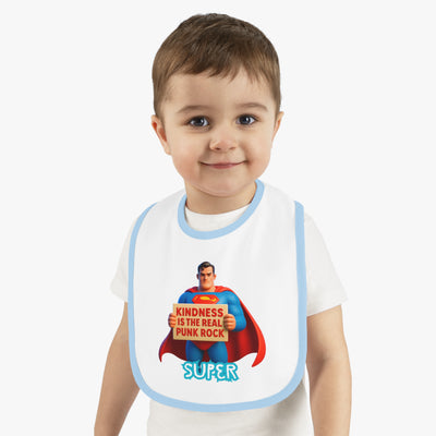 Superhero Kindness Baby Bib, Funny Baby Gift, Cute Infant Bib, Unique Baby Shower Present, Punk Rock Inspired Bib