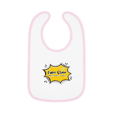Fun Baby Bib with Contrast Trim, Cute Baby Feeding Bib, Gift for New Parents, Baby Shower Essential, Personalized Baby Bib