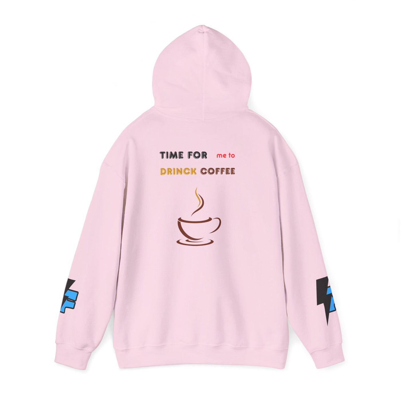 "It's Time to Drink Coffee" Printed Hoodie - Funny Line Design for Coffee Lovers, Unisex Casual T-Shirt, Coffee Lover Gift, Classic Design Coffee Inspired Stylish Clothing