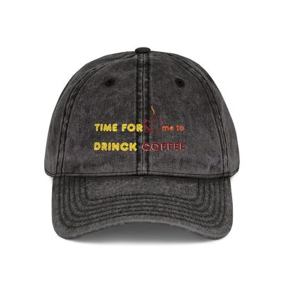 "It's Time to Drink Coffee" Printed cap - Funny Line Design for Coffee Lovers, Unisex Casual cap, Coffee Lover Gift, Classic Design Coffee Inspired Stylish Clothing