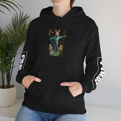 Hoodie, Untamed Rabbit – Wild & Playful Bunny Aesthetic Design Animal Tee, Unisex Cartoon Shirt, Eco-Friendly Fashion, Gift for Nature Lovers, Boho Style Wear