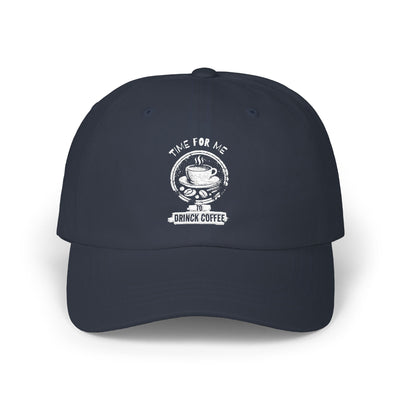 "It's Time to Drink Coffee" Printed cap - Funny Line Design for Coffee Lovers, Unisex Casual cap, Coffee Lover Gift, Classic Design Coffee Inspired Stylish Clothing