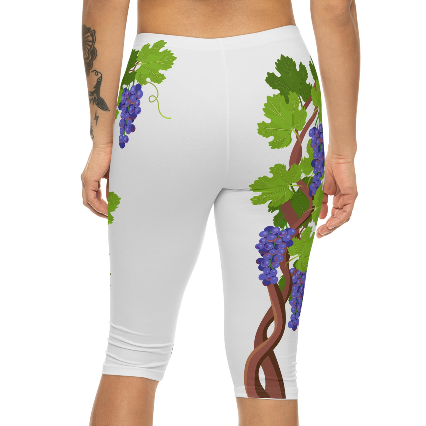 Vibrant Grape Vine Women's Capri Leggings